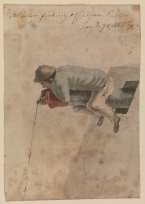 A sailor fishing off a gun. PAF2016